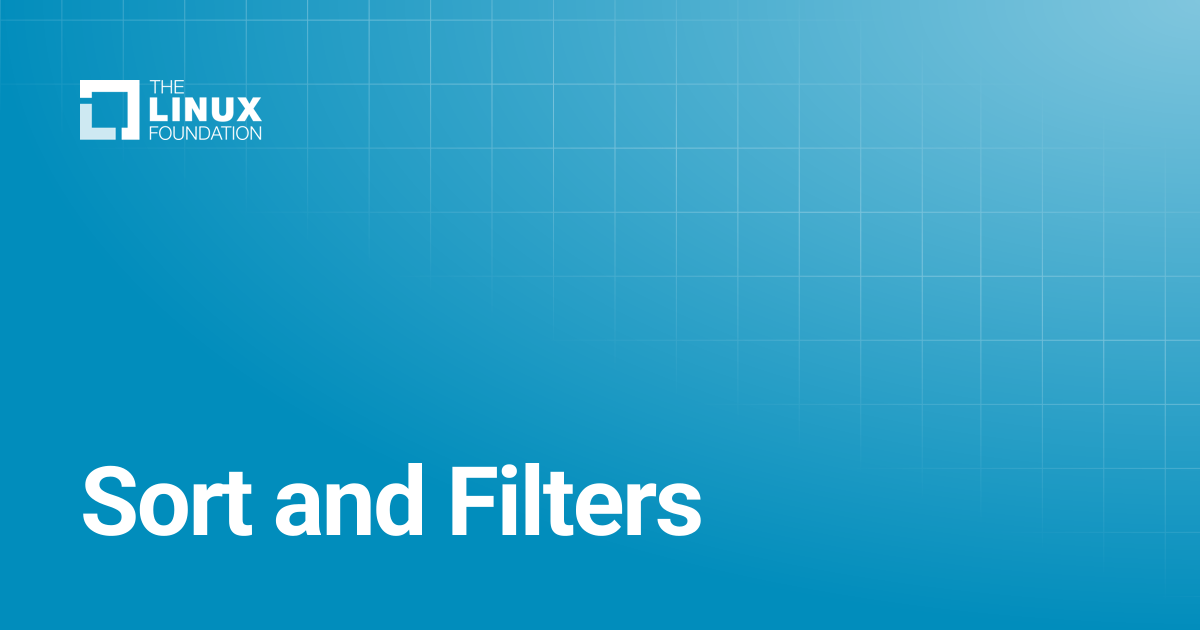 Sort and Filters | Linux Foundation Documentation